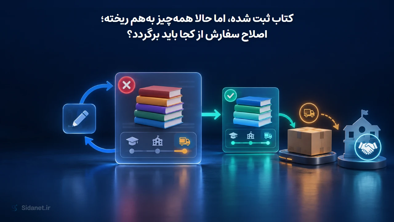 کتاب ثبت شده، اما حالا همه‌چیز به‌هم ریخته؛ اصلاح سفارش از کجا باید برگردد؟
